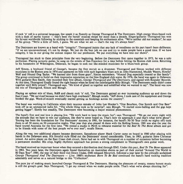 George Thorogood & The Destroyers : The George Thorogood Collection (CD, Comp)