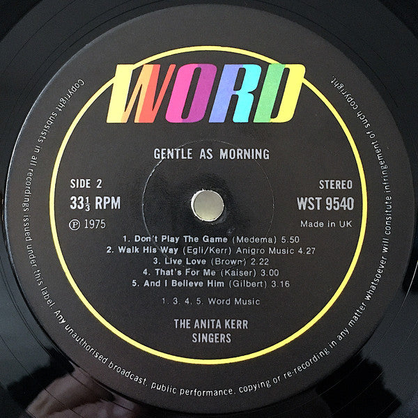 The Anita Kerr Singers : Gentle As Morning (LP, Album)