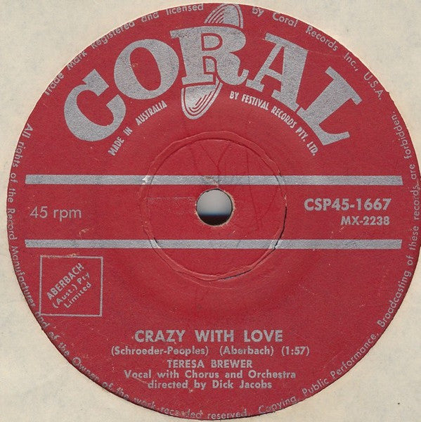 Teresa Brewer : You Send Me / Crazy With Love (7", Single)