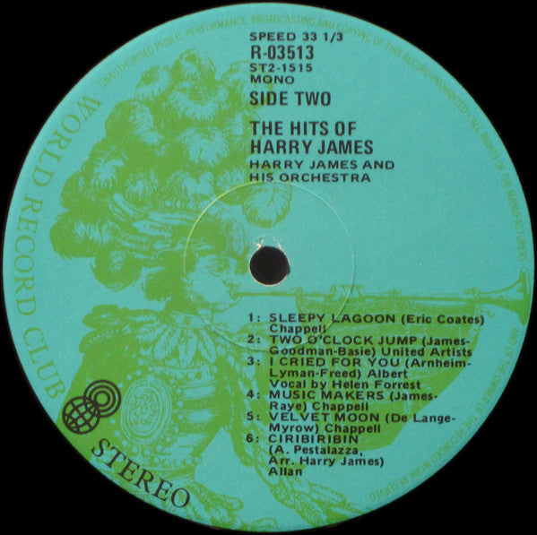 Harry James And His Orchestra : The Hits Of Harry James (LP, Comp, Mono, Club, RE)
