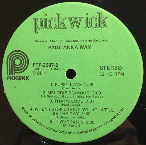 Paul Anka : Paul Anka Way (2xLP, Comp)