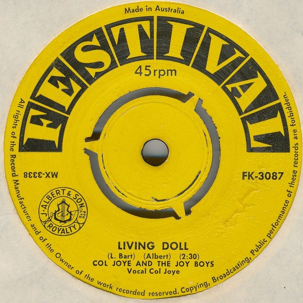 Col Joye And The Joy Boys : Oh Yeah Uh Huh / Living Doll (7", Single)