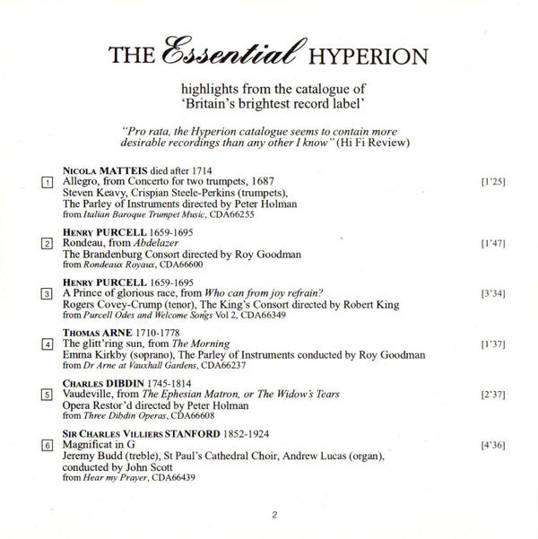 Various : The Essential Hyperion (CD, Comp)