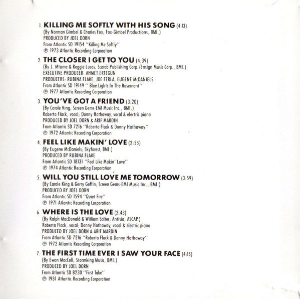 Roberta Flack : The Best Of Roberta Flack (CD, Comp, RE)