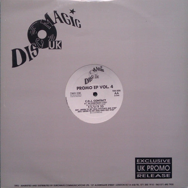 C.D.J. Contact / F/L/U/X 33 : Promo EP Vol. 4 (12", EP, Ltd, Promo)