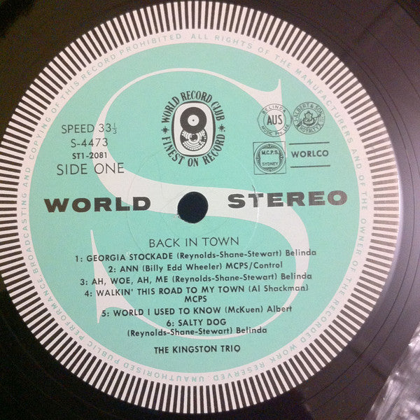 Kingston Trio : Back In Town (LP, Album, Club)