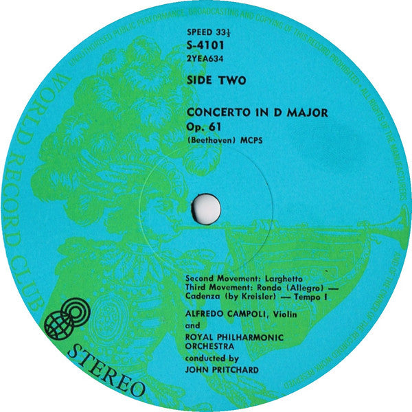 Beethoven*, Royal Philharmonic Orchestra Conducted By John Pritchard : Violin Concerto In D, Op. 61 (LP, Album, Club, RE)