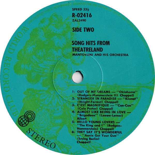 Mantovani And His Orchestra : Song Hits From Theatreland (LP, Album, Club, RE)