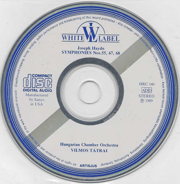 Joseph Haydn, Hungarian Chamber Orchestra, Vilmos Tátrai : Symphonies Nos.55, 67, 68 (CD, RM)