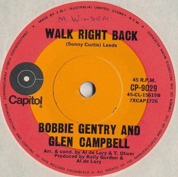 Bobbie Gentry And Glen Campbell : All I Have To Do Is Dream (7", Single)