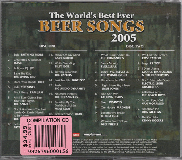 Various : The World's Best Ever Beer Songs 2005 (2xCD, Comp)