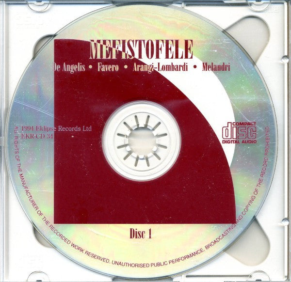 Arrigo Boito - Mafalda Favero, Giannina Arangi-Lombardi, Nazzareno de Angelis, Antonio Melandri : Mefistofele (2xCD, RE, RM)