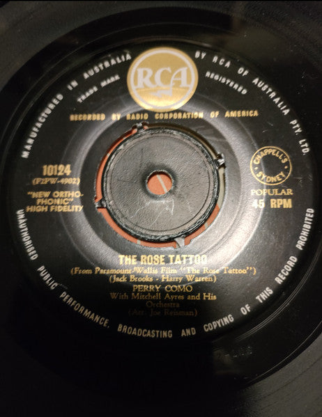 Perry Como With Mitchell Ayres And His Orchestra : The Rose Tattoo (7", Single)