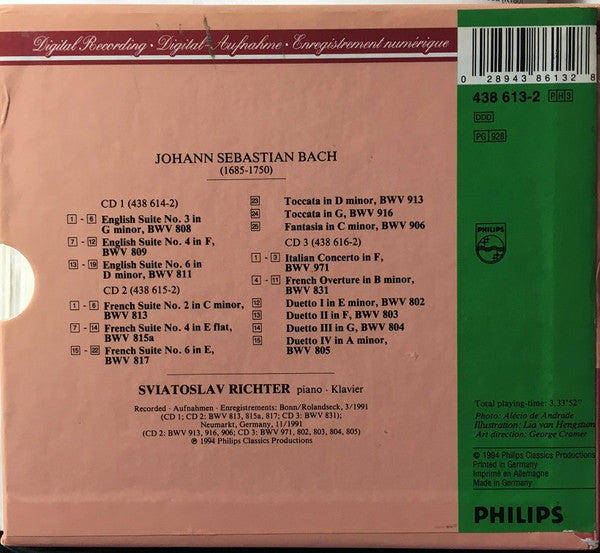 Bach*, Richter* : The Authorised Recordings (Bach) (3xCD, Comp)
