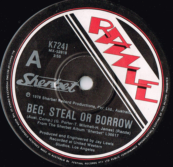 Sherbet : You Made A Fool / Beg, Steal Or Borrow (7", Single)