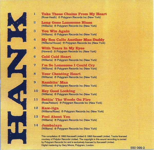 Hank Williams : Cheating Hearts (CD, Comp)
