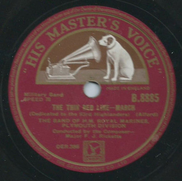 The Band Of H.M. Royal Marines, Plymouth Division* : Colonel Bogey / The Thin Red Line (Shellac, 10")