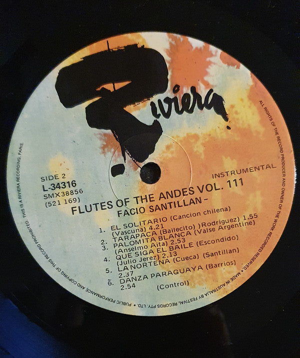Facio Santillan : Flutes Of The Andes Vol. 3 (LP, Album, RE)