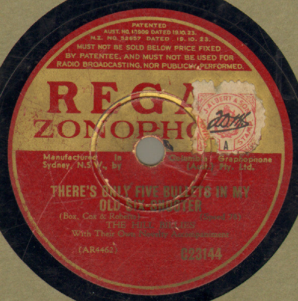 The Hill Billies (2) : A Cowboy's Wedding Day / There's Only Five Bullets In My Old Six-Shooter (Shellac, 10")