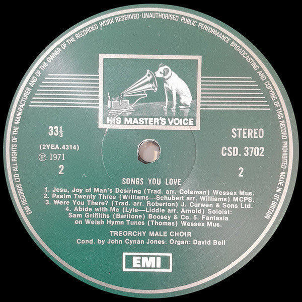 The Treorchy Male Choir* : Songs You Love (LP, Album)