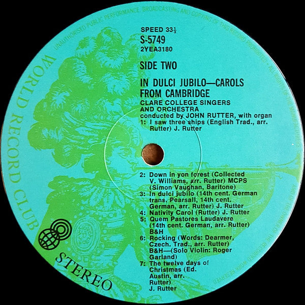 Clare College Singers* & Orchestra*, John Rutter : In Dulci Jubilo - Carols From Cambridge (LP, Album, Club)