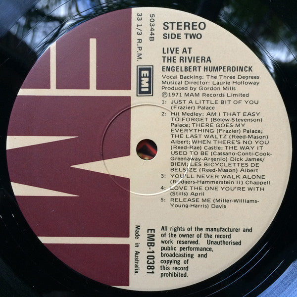 Engelbert Humperdinck : Live And S.R.O. At The Riviera Hotel, Las Vegas (LP, Album)