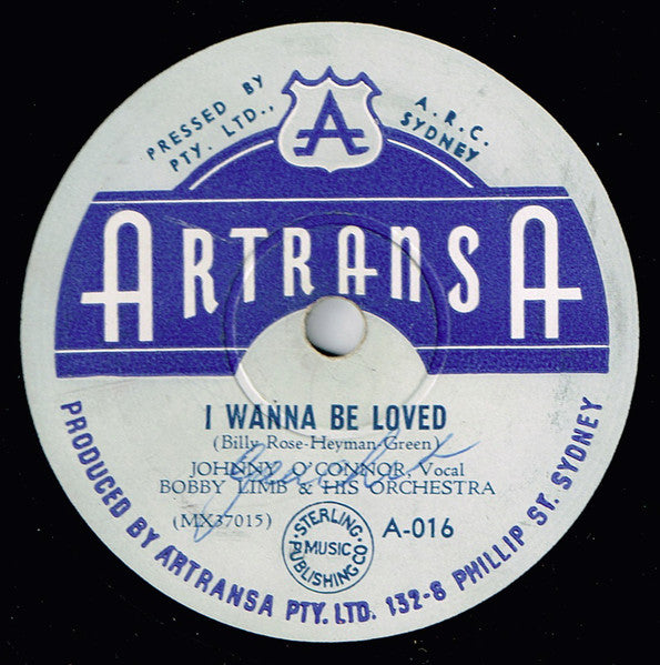 Johnny O'Connor, Bobby Limb And His Orchestra : Home Cookin' / I Wanna Be Loved (Shellac, 10")