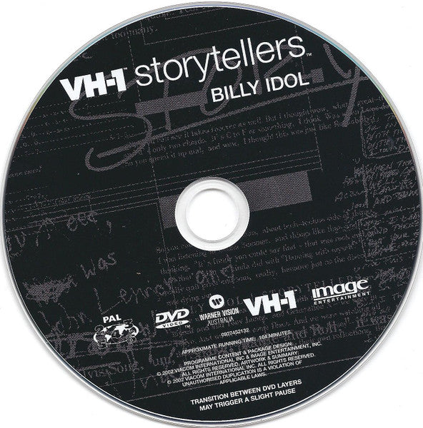 Billy Idol : VH1 Storytellers (DVD-V, Album, PAL)