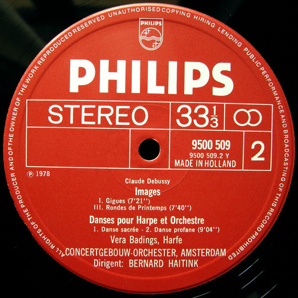 Claude Debussy - Concertgebouworkest, Bernard Haitink : Trois Images Pour Orchestre/Danse Sacrée Et Danse Profane (LP)