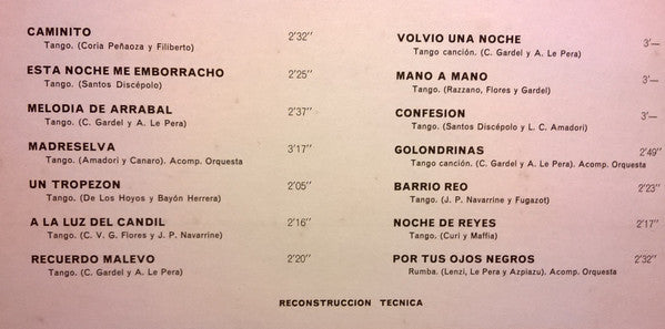 Carlos Gardel : Carlos Gardel (LP, Comp, Mono, RE)