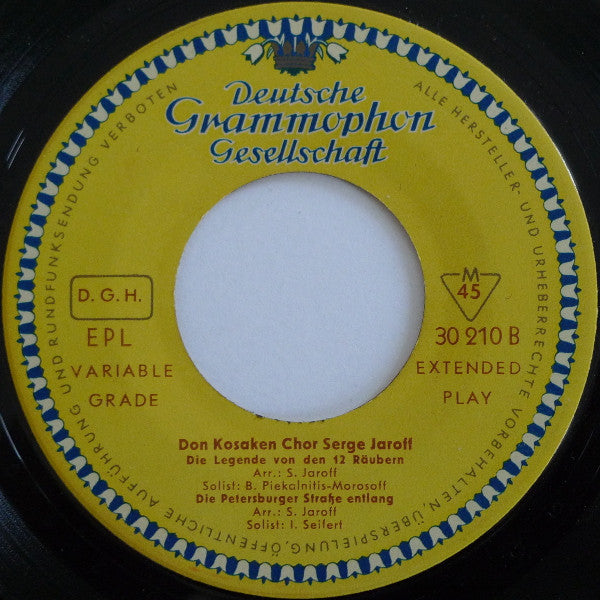 Don Kosaken Chor Serge Jaroff : Russische Gesänge = Russian Songs = Airs Russes (7", EP, Mono)