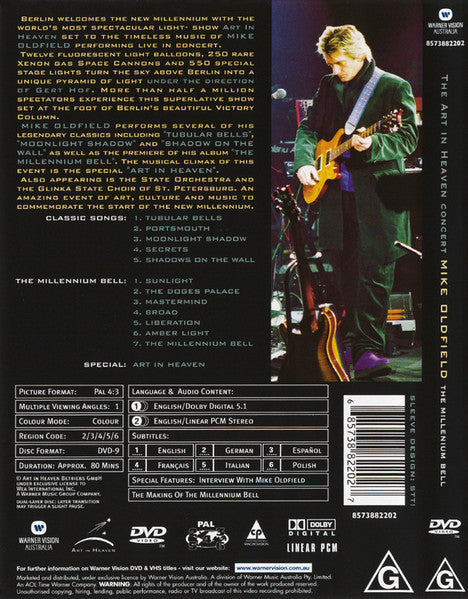 Mike Oldfield : The Art In Heaven Concert - The Millennium Bell - Live In Berlin (DVD-V, PAL)
