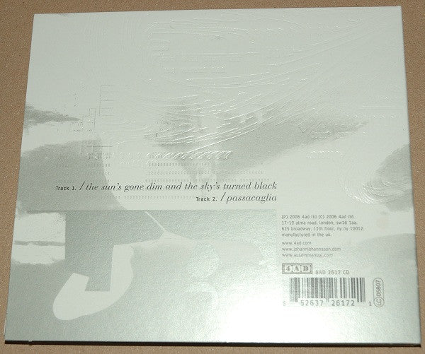 Jóhann Jóhannsson : The Sun’s Gone Dim And The Sky’s Turned Black (CD, Single)