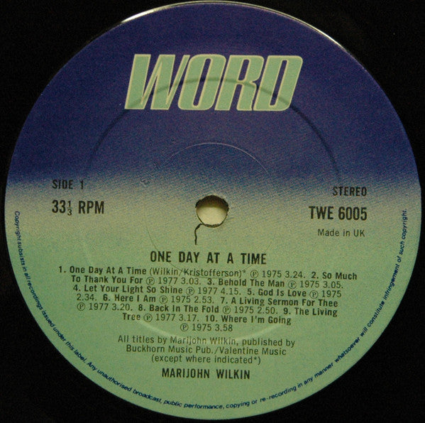 Marijohn Wilkin : One Day At A Time (LP, Album)