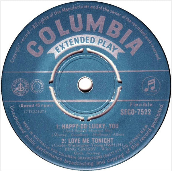 Bing Crosby : Try A Little Tenderness (7", EP)