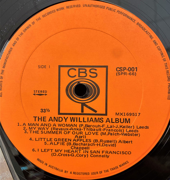 Andy Williams : The Andy Williams Album (LP, Comp)