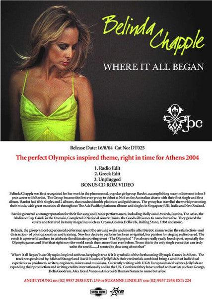 Belinda Chapple : Where It All Began (CD, Maxi)