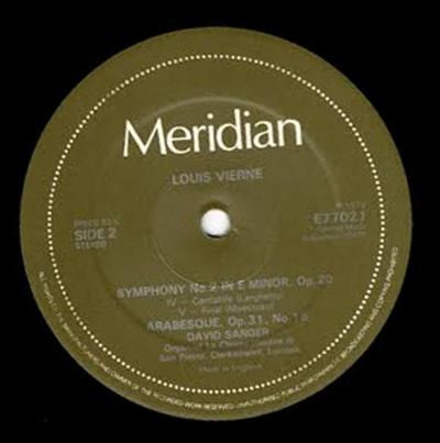 Louis Vierne, David Sanger (2) : Symphony No. 2 & Arabesque (LP)