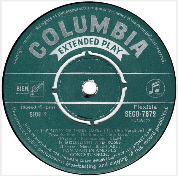 Ray Martin And His Concert Orchestra : Ray Martin Requests (7", EP)