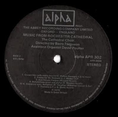 Rochester Cathedral Choir, Barry Ferguson, David Poulter : Music From Rochester Cathedral (LP, RE)