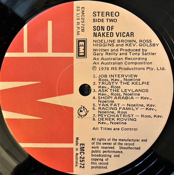 Noeline Brown, Ross Higgins and Kev Golsby : Son Of Naked Vicar (LP, Album)