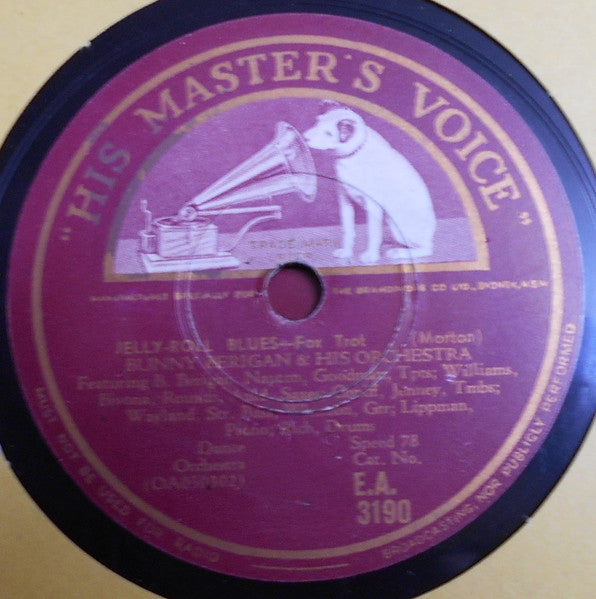 Bunny Berigan & His Orchestra : Jelly-Roll Blues / 'Deed I Do (Shellac, 10")
