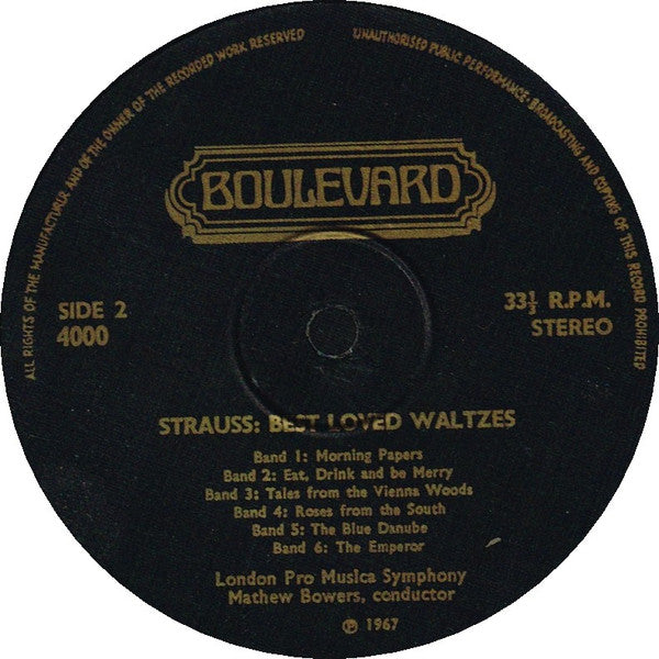 Johann Strauss* : Best Loved Waltzes (LP, Album, RE, Duo)