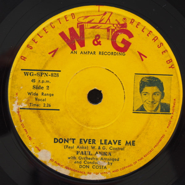 Paul Anka : Put Your Head On My Shoulder (7", Single)