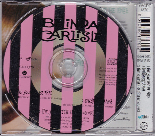 Belinda Carlisle : Live Your Life Be Free (CD, Single)
