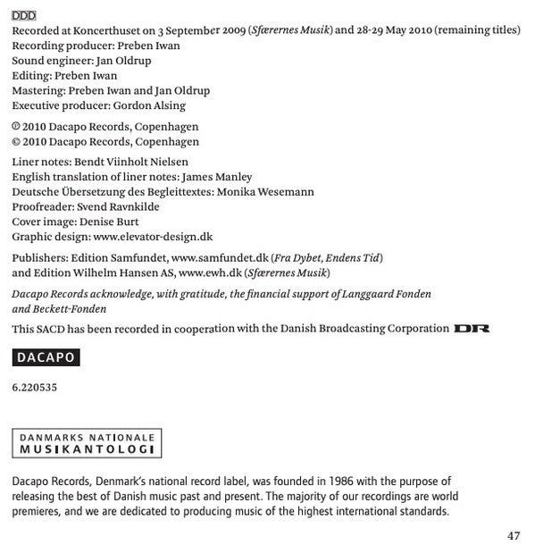 Rued Langgaard - Danish National Choir* / Danish National Symphony Orchestra* / Danish National Vocal Ensemble* / Thomas Dausgaard : Music Of The Spheres (SACD, Hybrid, Multichannel, Album)