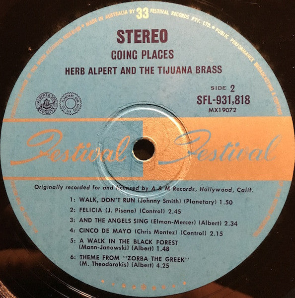 Herb Alpert And The Tijuana Brass* : !!Going Places!! (LP, Album)