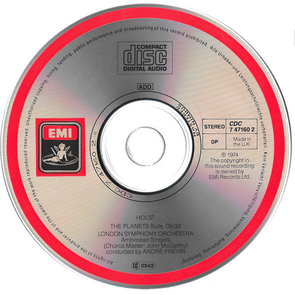 Gustav Holst - London Symphony Orchestra, André Previn : The Planets (CD, Album, RE)