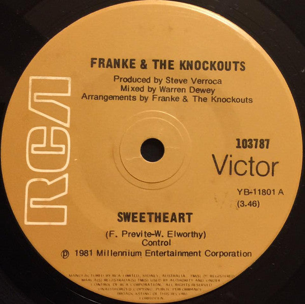 Franke & The Knockouts : Sweetheart (7", Single)