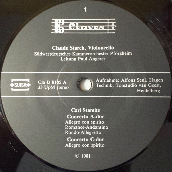 Carl Stamitz, Claude Starck, Südwestdeutsches Kammerorchester, Paul Angerer : Cellokonzerte (LP, Gat)